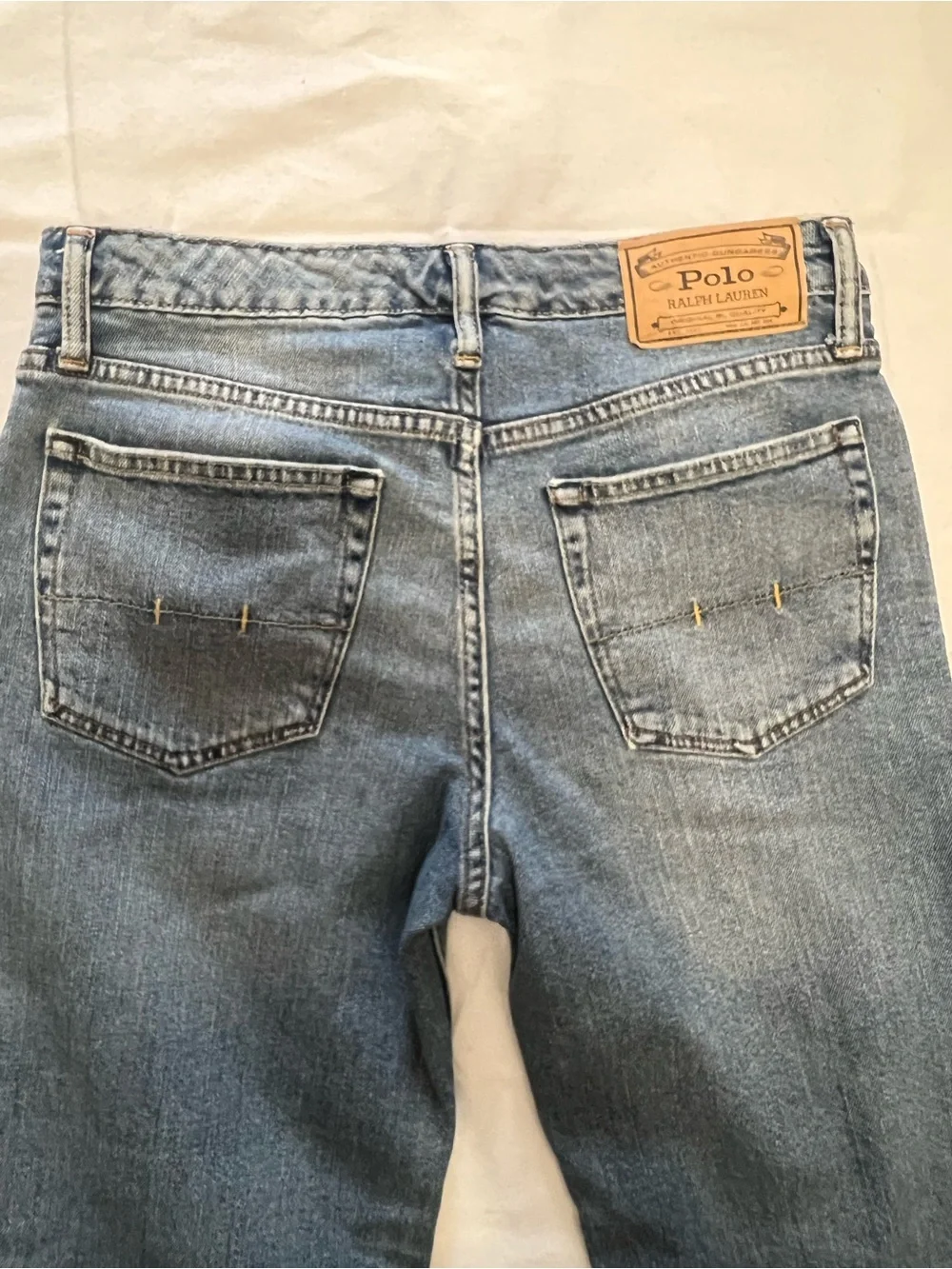 Polo Ralph Lauren Boys Jeans Size 16 Medium Wash Straight Leg Distressed Denim